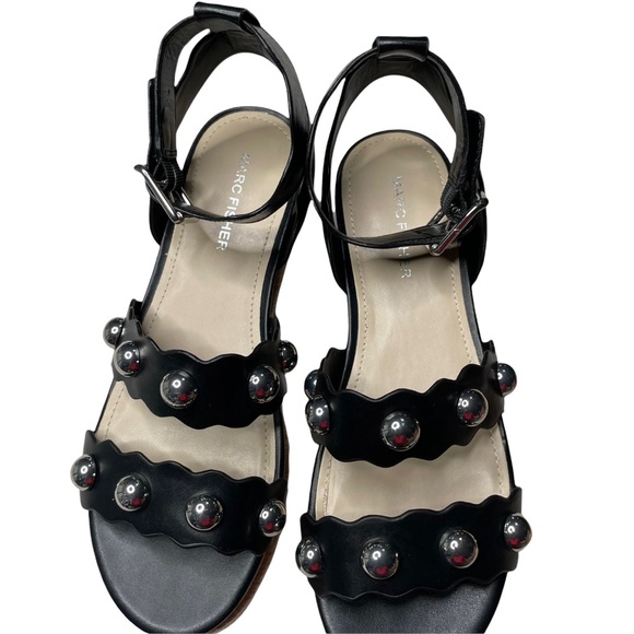 Marc Fisher Faythe Studded Cork Espadrille Wedges size 7.5 M new - Picture 13 of 14